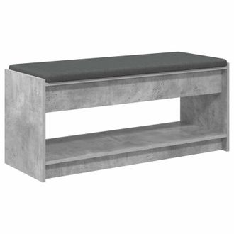 vidaXL Banco De Entrada Con Coj&iacute;n Gris Concreto 103 X 38 X 45 Cm Vidaxl