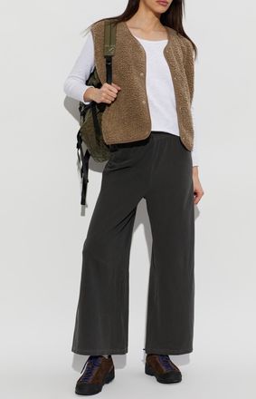 American Vintage Fleece Vest With Logo Patch, Womens, Beige