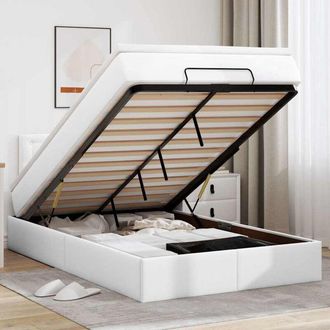 vidaXL Estructura Cama Otomana Colch&oacute;n Blanco Puro 120x200cm Vidaxl