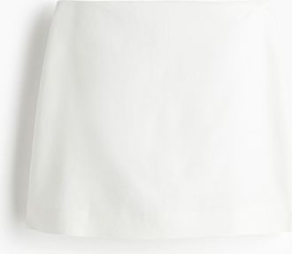 H&M Miniskort aus Leinenmix - White