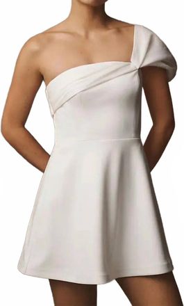 Dress The Population Olive One-Shoulder Mini Dress In Ivory