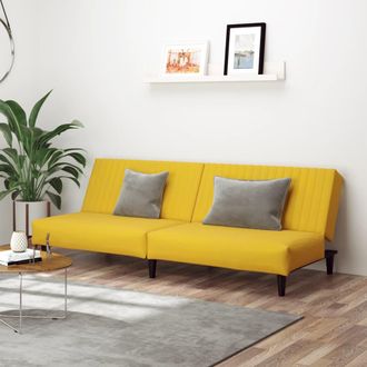 vidaXL Sof&aacute; Cama De 2 Plazas Terciopelo Amarillo Vidaxl