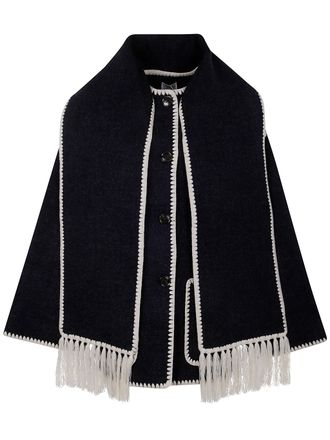 Toteme Wool Blend Embroidered Scarf Jacket