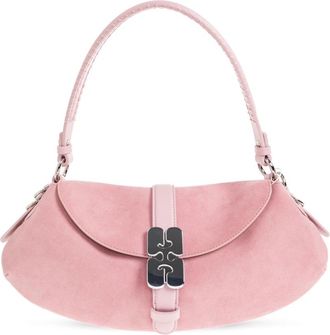 Ganni Eco Leren Tas - Dames - Schoudertassen - Roze - ONE Size - Leer - Tassen