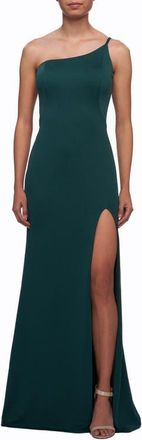La Femme One Shoulder Long Jersey Homecoming Dress in Emerald at Nordstrom, Size 10
