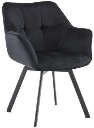 Clp Silla De Comedor De Terciopelo Jordi Negro