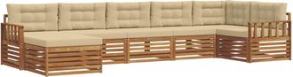 vidaXL Conjunto De Sof&aacute;s De Exterior 7 Uds. Natural Y Beige Vidaxl