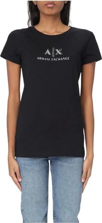 A|X Armani Exchange Mujer, Camisetas, Negro, Talla: S