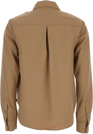Michael Michael Kors Womens Beige Shirt With Patch Pockets Polyester Blouses