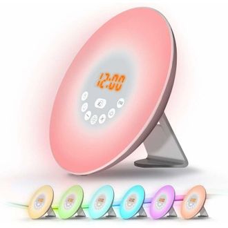 OEM Reloj Despertador Led Con Funci&oacute;n De Despertar Gradual Al Amanecer Y Al Atardecer, 6 Sonidos Naturales, Temporizador Y Funci&oacute;n De Repetici&oacute;n - L&aacute;mpara