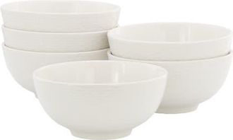 Elama Ophelia 6 Piece Stoneware Cereal Bowl Set in White at Nordstrom