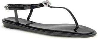 Mach & Mach Womens Black Rubber Flat Sandals