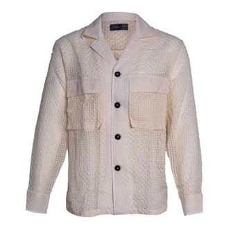 Gabriele Pasini Casual Shirts, male, Beige, Size: S Embossed-effect Shirt
