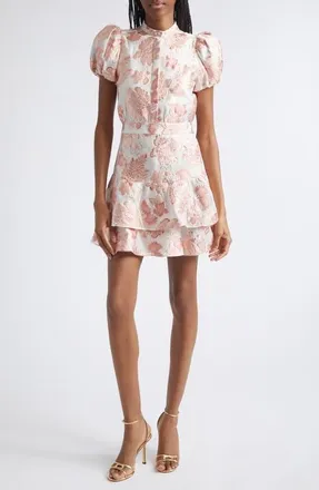 Alice & Olivia Loryn Floral Print Minidress in English Rose at Nordstrom, Size 14