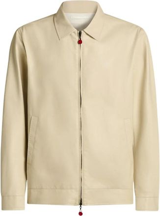 Kiton Lederen Bomberjack van Lamsleer - Heren - Leren en Su&egrave;de Jassen - Beige - 2XL - Leer - Jassen