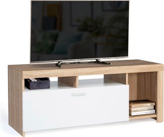 IDMarket Idmarket - Porta Tv Armadio In Legno E Bianco Malo