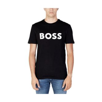 HUGO BOSS Tops, Heren, Zwart, XL, Katoen, Zwart Katoenen Heren T-Shirt