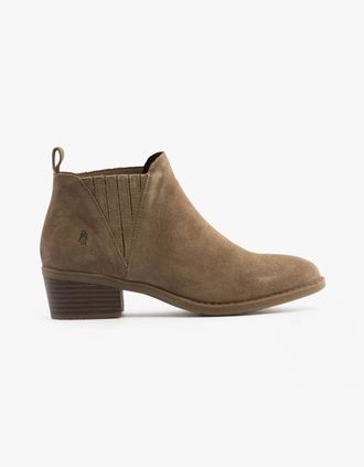 Hush Puppies Womens Hush Puppies ISOBEL Womens Leather Ankle Boots Taupe - Brown - Size: 4