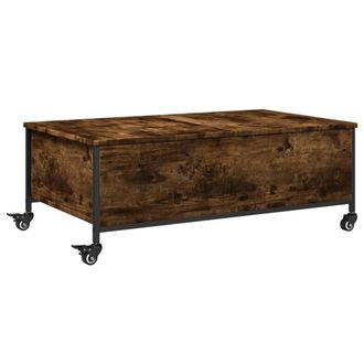 vidaXL Vidaxl - Mesa De Centro Con Ruedas Madera Ingenier&iacute;a Roble 91x55x34 Cm