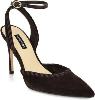 Nine West Kenedy Ankle Strap Pump in Dark Brown at Nordstrom, Size 10.5