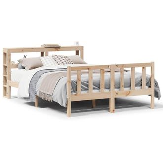 Berkfield Home Bed Frame without Mattress 140x190 cm Solid Wood Pine in Light Tan