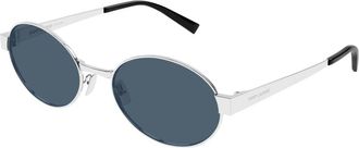 Saint Laurent Ovale Zonnebril - Dames - Zonnebrillen - Grijs - 55 MM - Accessoires