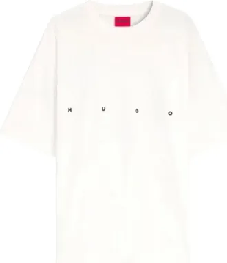 HUGO BOSS Tops, Heren, Wit, S, Katoen, Dariso Oversized T-Shirt