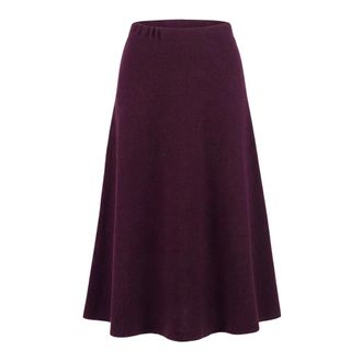 SOLOTRE Wollen midi-rok - Dames - Rokken - Paars - Maat: M Wol