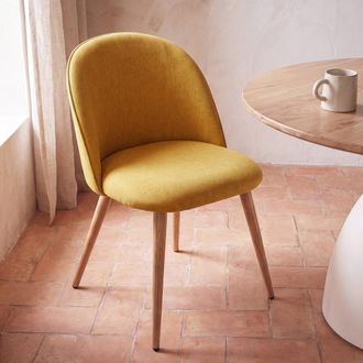 Maisons du monde Silla de comedor vintage de acero y tela reciclada color ocre