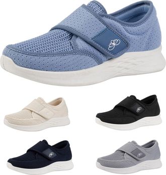 Generic Mens Flat Soled Mesh Sneakers Wide, Mens Easy Fasten Wide Fit Shoes, Lightweight Soft Soled Sneakers Versatile and Minimalist Trainers Low Top Casual 