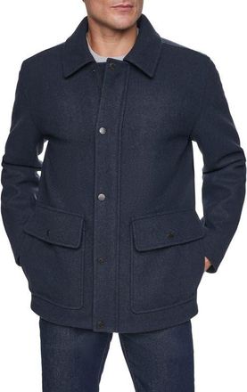 Cole Haan Flannel Jacket in Navy at Nordstrom, Size Small