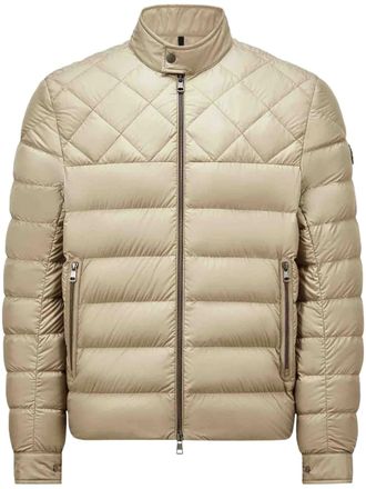 Moncler Tuile jacket - men - Polyester/Polyester/Feather/Down/Calf Leather - 4 - Neutrals