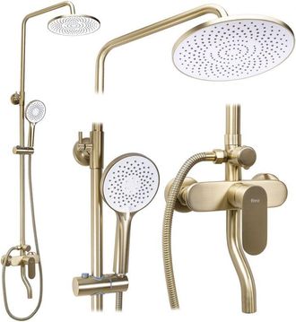 Rea Conjunto De Ducha Rea Drop Brush Gold