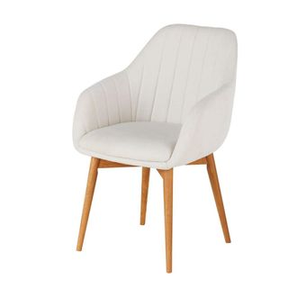 Maisons du monde Sill&oacute;n de mesa crudo y patas de madera de roble