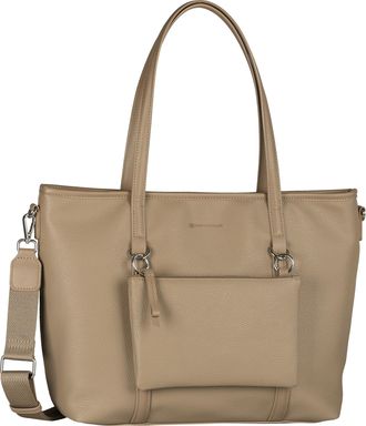 Tom Tailor Shopper TOM TAILOR Jamila, Damen, Gr. B/H/T: 43,5cm x 32cm x 13cm, beige (natur), Polyurethan, clean, gepflegt, unifarben, Taschen Shopper, ein Platzw