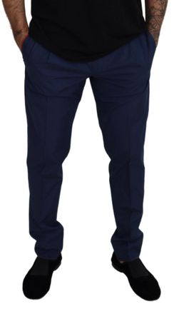 Dolce & Gabbana Mens Blue Cotton Dress Pants
