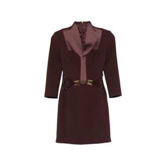 Elisabetta Franchi Buckle Detail Mini Dress