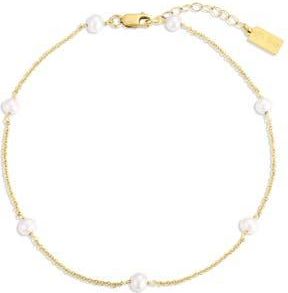 Set & Stones Bobbi Pearl Anklet in Gold at Nordstrom