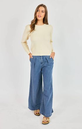 Sadie & Sage Its Pouring Pants In Dark Chambray