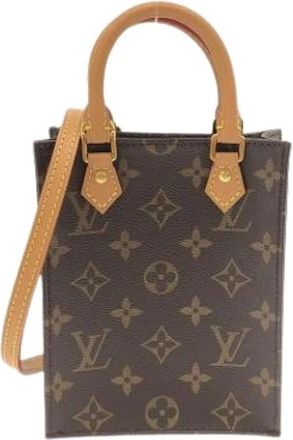 Louis Vuitton Pre-owned Mini Bags, female, Brown, Size: ONE SIZE Pre-owned Petit Sac Plat Handbag