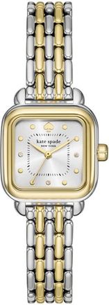 Kate Spade New York Gracie Square Bracelet Watch, 25mm in Two Tone at Nordstrom