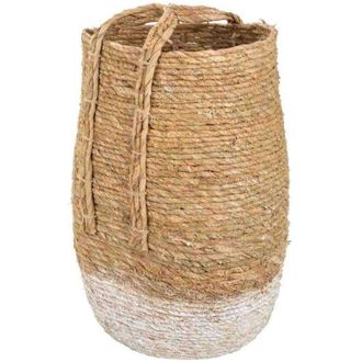 Wanderlust Deco Wanderlust Deco - Capazo De Fibra Natural Marr&oacute;n 27x33x48
