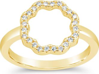 Sterling Forever Marisole Cubic Zirconia Ring in Gold at Nordstrom, Size 6