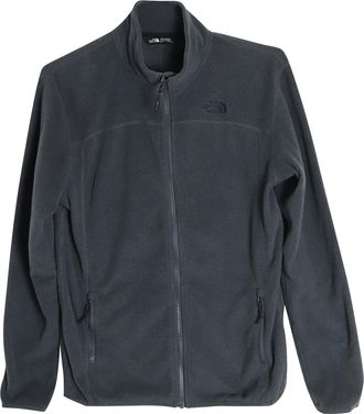 The North Face 100 Glacier fleecejack met volledige ritssluiting voor heren, gemaakt van grijs gerecycled polyester