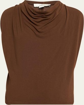 Vince Draped Cowl-Neck Top