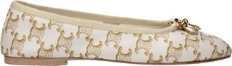 Celine White Leather Ballet Womens Flats
