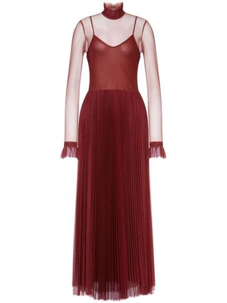 Philosophy di Lorenzo Serafini long-sleeved pleated dress - Red