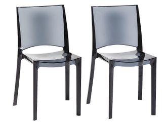 Vente-Unique Sedie impilabili in Policarbonato Antracite - Lotto di 2 - HELLY