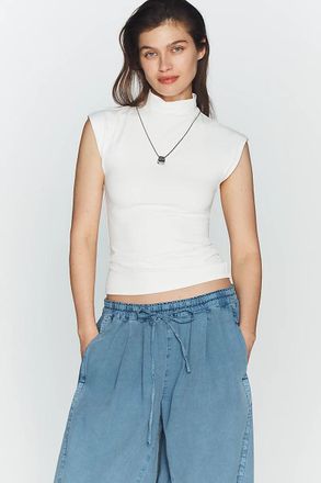 Maeve Mock-Neck Sleeveless Top