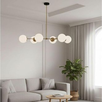 Dmora L&aacute;mpara Colgante Toano, 892opv1639, Color Estructura Blanco, Clase Energ&eacute;tica, Oro